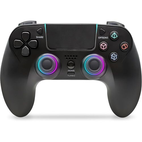 Manette Pour Ps4, Controller Sans Fil Pour Ps4 Avec clairage Rvb Rglable, Batterie 1000 Mah, Capteur De Mouvement Double Choc 6 Axes, cran Tactile, Haut-Parleur Intgr Et Prise Casque