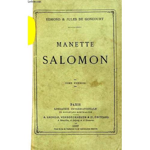 Manette Salomon, 2 Tomes   de edmond goncourt