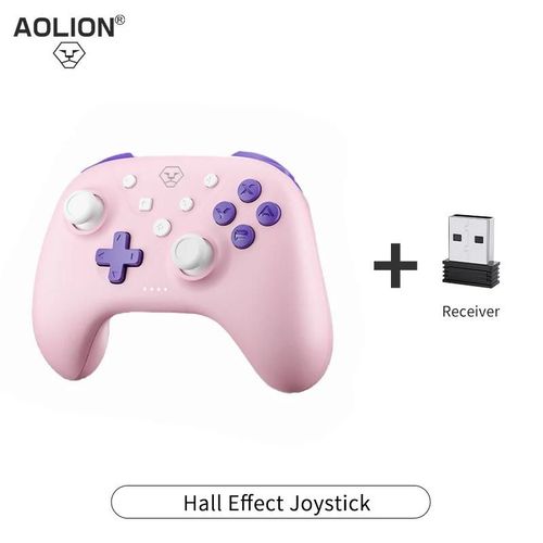 Manette Sans Fil Pour Nintendo Switch Pro, Gamepad, Turbo Function, Oled, Lite, Pc, Ios, Android-Pink With Receiver