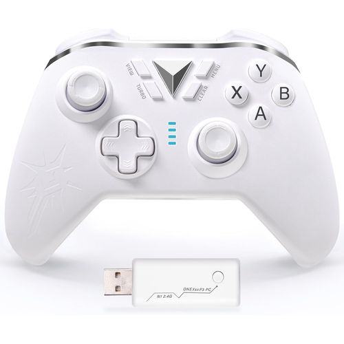 Manette Sans Fil Pour Xbox One, 2,4ghz Bluetooth Manette De Jeux, Joypad Sans Fil Compatible Avec Xbox One/Xbox One S/Xbox One X/Xbox Series X/Ps3/Pc(Blanc)