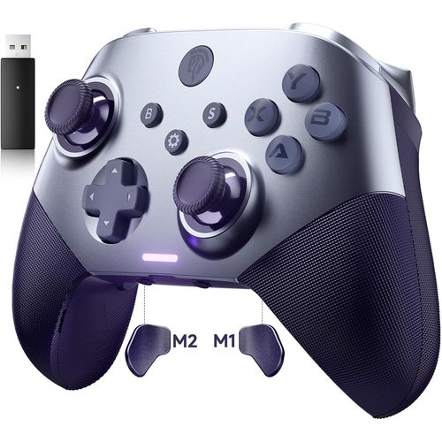 Manettes Pc Switch Mobile Rechargeable Avec Coque Magntique Interchangeable, X10 Manette Switch Pro Sans Fil Bluetooth, Manette Pc Pour Mobile Android Ios Et Tesla (Pourpre)