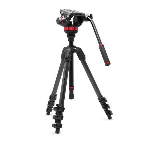 MANFROTTO Trpied vido en carbone avec rotule fluide  base plate type 502 - MVK502055CXPROV