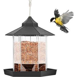 Mangeoire pour oiseaux double couche rétractable mangeoire à oiseaux  suspendue cage alimentaire en métal pour l'extérieur