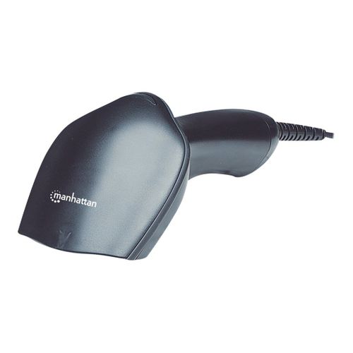 Manhattan Long Range CCD Handheld Barcode Scanner, USB, 500mm Scan Depth, Cable 1.5m, Max Ambient Light 30,000 lux (sunlight), Black, Three Year Warranty, Box - Scanner de code  barres
