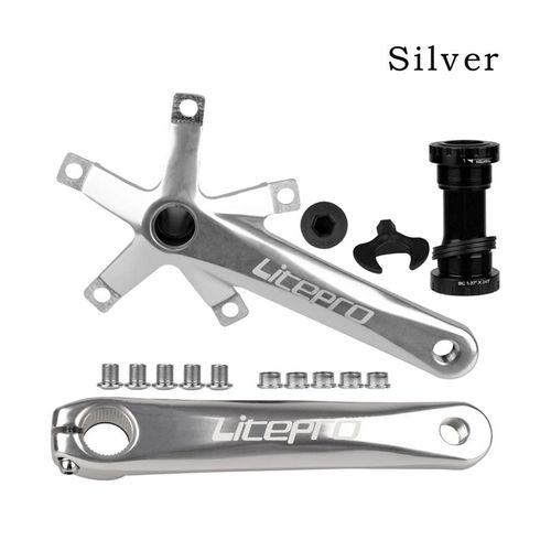 Manivelle Bb - Cranche D'argent Bb - Jeu De Manivelles Pour Vlo, Bmx Creux 130bcd, Bougies Intgres, Couronnes Pe 1, Tiges De Connexion 170mm
