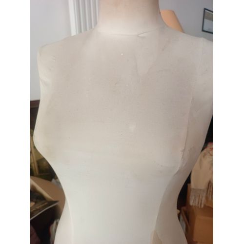 Mannequin Ancien D'Origine Buste Hanche Trpied Bois