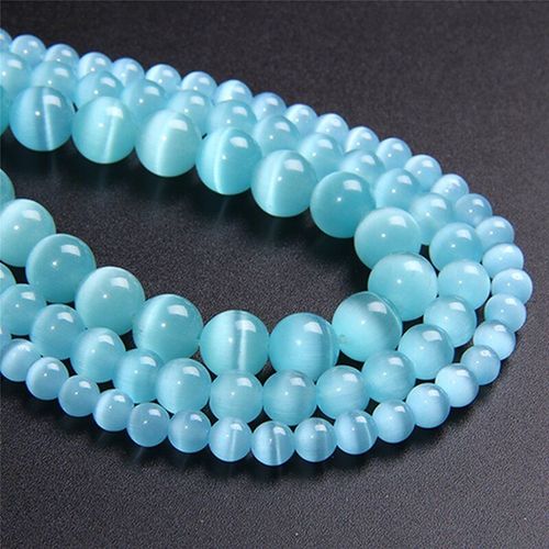 Manque De Perles Bleues En Il De Chat, Perles D'espacement Lisses Et Rondes Pour La Fabrication De Bijoux, Pierre Opale, Bracelet  Faire Soi Mme, 15.5 Pouces, Brin 4 12mm, Choix De Taille