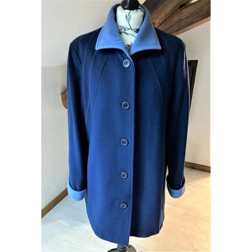 Manteau Bleu 80% Laine Vierge Taille 42/44