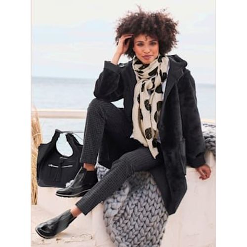 Manteau Imitation Fourrure Modle Rversible - Linea Tesini - Noir