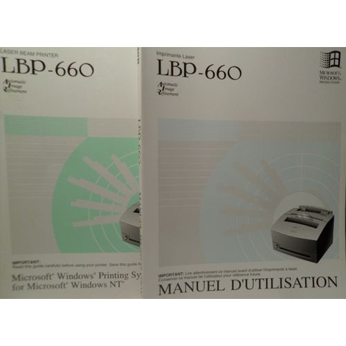 Manuel D'Utilisation & Guide Technique Pour Imprimante Laser Canon Lbp-660   de CANON  Format Auto dition 