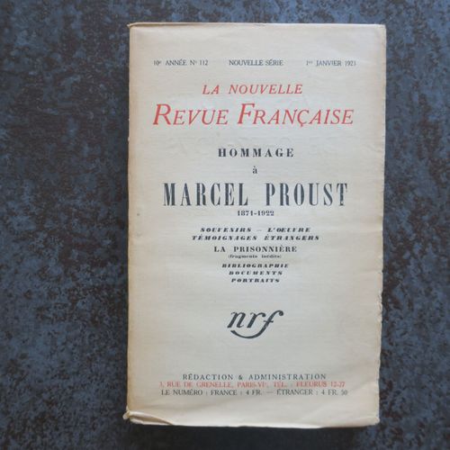Marcel Proust - Hommage  Marcel Proust Par La Nouvelle Revue Franaise 336 Pages - Janvier 1923 - Edition Broche En Franais En Bon Etat   
