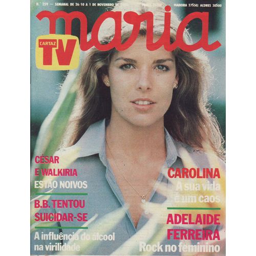 Maria (Edition Portugal) / 26-10-1983 N259 : Caroline De Monaco (3p) - Alain Delon (1/2p) - Sylvie Vartan (1/2p) - Julio Iglesias (1/2p) - Adelaide Ferreira (2p) Franco Nero (2,5p) Rode Stewart (2p)