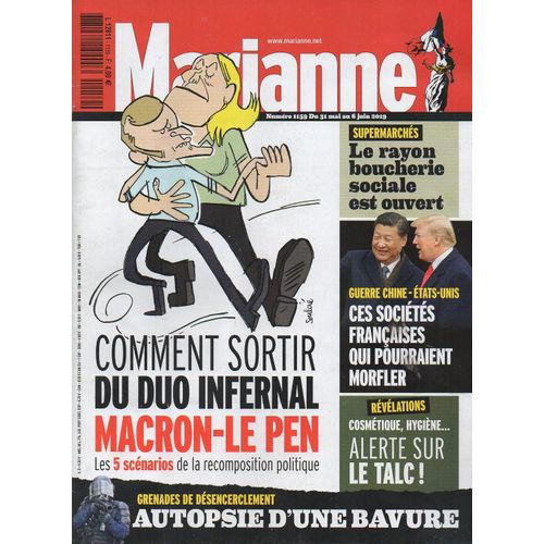 Marianne 1159 - Macron-Le Pen Le Duo Infernal / Autopsie D'une Bavure / Guerre Chine - Etats-Unis