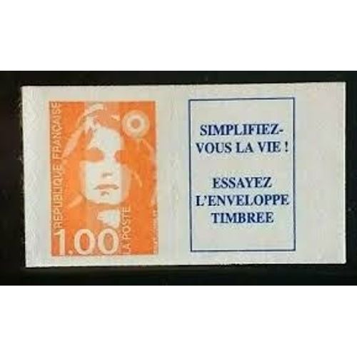 Marianne Du Bicentenaire "Simplifiez Ous La Vie Essayez L'Enveloppe Timbre" Anne 1996 Autoadhsif N 3009a Ou 8a Yvert Et Tellier Luxe