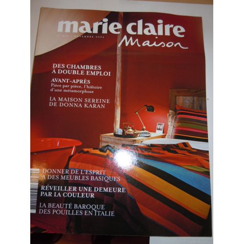 Marie Claire Maison N 393 Novembre 2004. Des Chambres  Double Emploi. Avec Supplment Cuisine