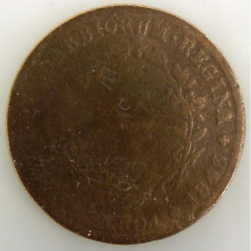 Marie Ii 10 Reis Bronze Tb 1843 Portugal - Pice De Monnaie