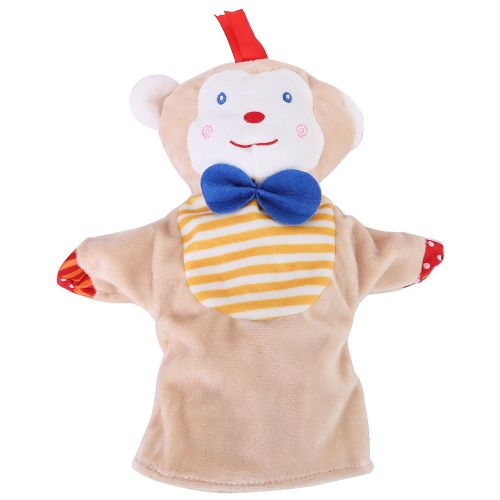 Marionnette a main douce en forme d'animal de dessin anime mignon, jouet, marionnette a gant, serviette apaisante pour enfants, KidMonkey 25 cm
