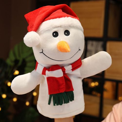 Marionnette  Main Du Pre Nol, Jouet De Spectacle, Marionnette En Peluche, Poupe, Bonhomme De Neige, Marionnette  Doigt, Accessoires Bonhomme De Neige - 30 Cm