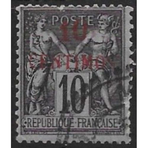 Maroc, Bureaux Franais 1891, Beau Timbre Classique Yvert 3a, Type Sage 10c. Noir Sur Lilas Avec Surcharge 