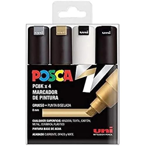 Marqueurs De Peinture - Uni-Ball - Set Pc 8k Gswb - Lot De 4 - Pointe 6  8 Mm - Opaque - Rechargeables