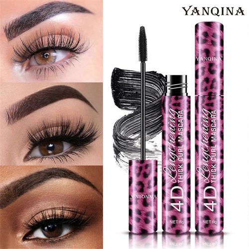 Mascara 4d Silk Fiber Mascara & Eyeliner Set, Maquillage Des Yeux paississant, Rsistant Aux Bavures, Impermable  LEau, Ajoute De La Longueur, Dure Toute La Journe