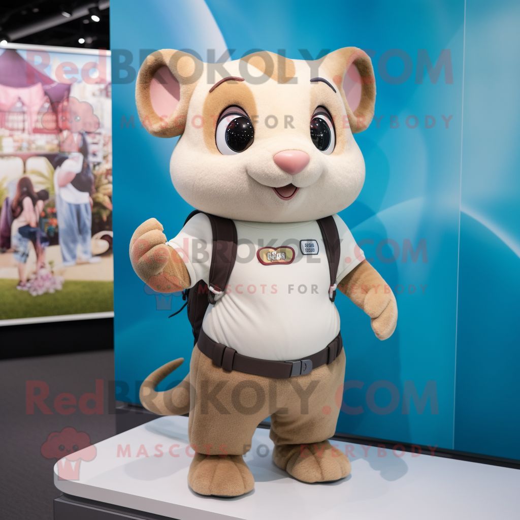 Mascotte Redbrokoly De Personnage De Loir Beige Habill D'un Dbardeur Et De Montres Connectes