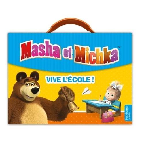 Masha Et Michka : Vive L'cole ! - Coffret En 2 Volumes : Mes Coloriages - Mes Activits - Avec 1 Poster Et 3 Planches De Stickers   de Kuzovkov O.  Format Coffret 