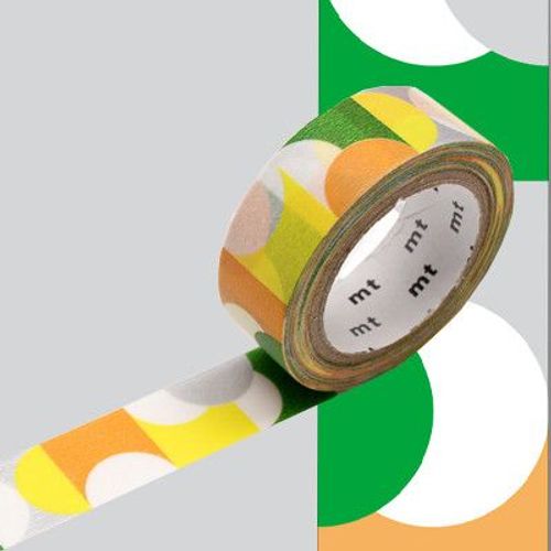 Masking Tape Mt Demi-Cerlces Argent/Vert/Jaune