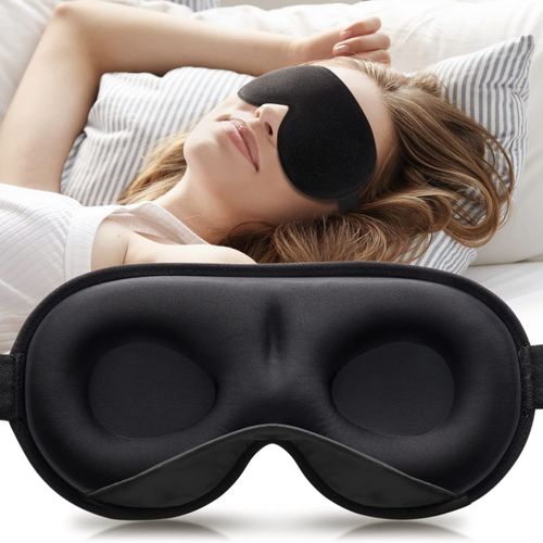 Masque De Nuit, 3d Lest Masque De Sommeil Pour Homme Et Femme,Masque De Yeux Cache Yeux Pour Dormir Bloquant La Lumire Pour Les Cernes Et Les Yeux Secs,Les Maux De Tte Et Les Migraines