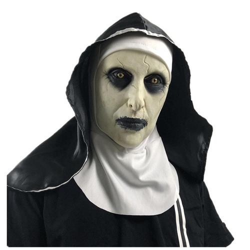 Masque De Nun Effrayant Pour Halloween Femme Visage D'horreur Visage Ferm Ne claire Pas Masque D'horreur De Nun Avec Foulard