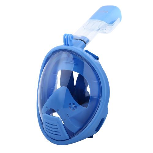 Masque De Plongee Integral Avec Tuba, Vue A 180, Anti-Fuite, Anti-Buee, Pour Enfants (Bleu)