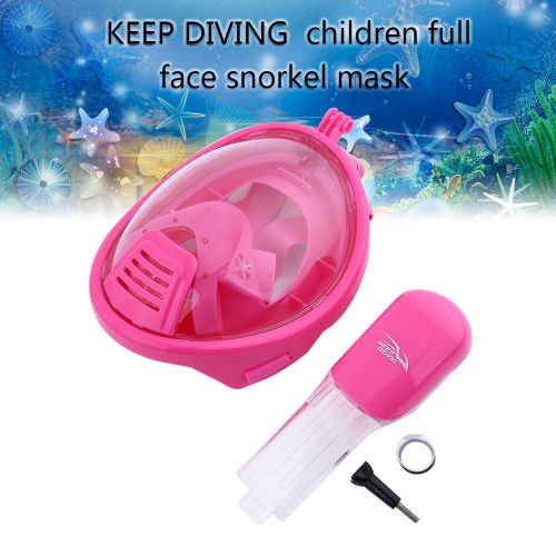 Masque De Plongee Integral Avec Tuba, Vue A 180, Anti-Fuite, Anti-Buee, Pour Enfants (Rose)