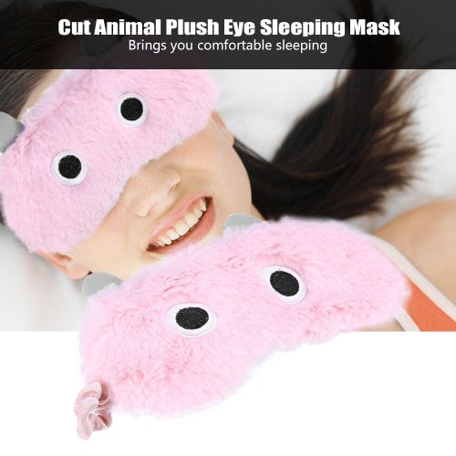 Masque De Sommeil En Forme D'ours Mignon, Masque De Sieste En Carton D'hiver De Noel, Masque De Protection Des Yeux En Forme De Mouton Rose