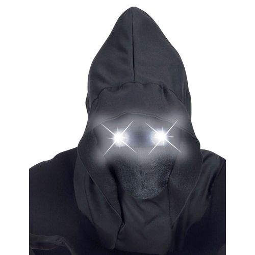 Masque Intgral  Capuche Visage Invisible Et Yeux Lumineux Blanc Adulte Taille Unique