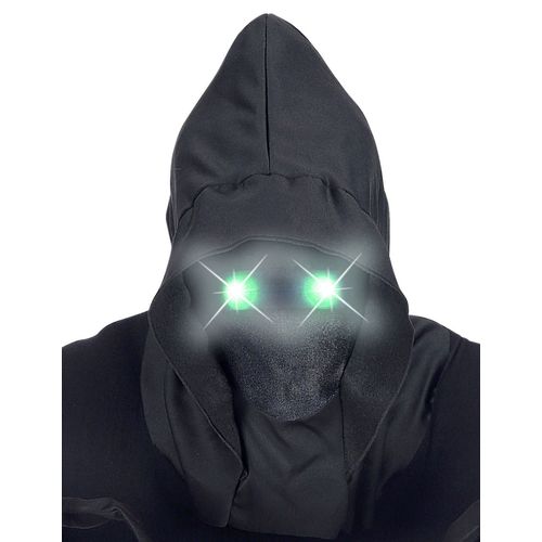 Masque Intgral  Capuche Visage Invisible Et Yeux Lumineux Vert Adulte Taille Unique