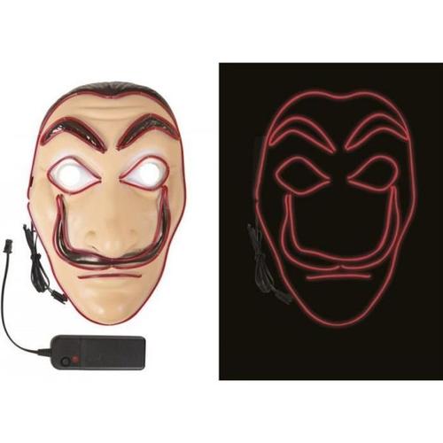 Masque Visage - Accessoire Dguisement - Casa De Papel Led - Ptit Clown - Noir