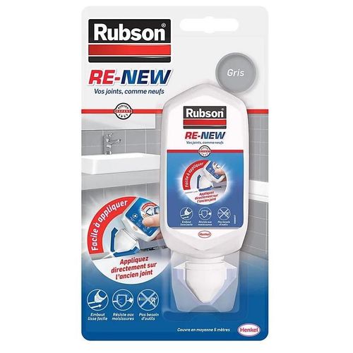 Mastic Sanitaire Re-New tanche & Anti-Moisissures Gris 80ml - Rubson