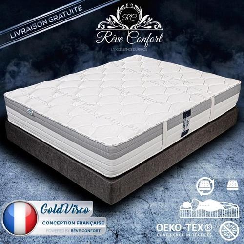 Matelas - Goldvisco - 140x190 Cm - Mousse Memosoft100 - Indpendance Du Couchage - Ergonomique