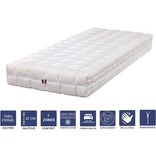 Matelas Mmoire De Forme 70x190 X 20 Cm Trs Ferme - Spcial Sommier Electrique - Dhoussable Housse Lavable - 7 Zones De Confort - Noyau Poli Lattex Hr Dernire Gnration - Trs Respirant