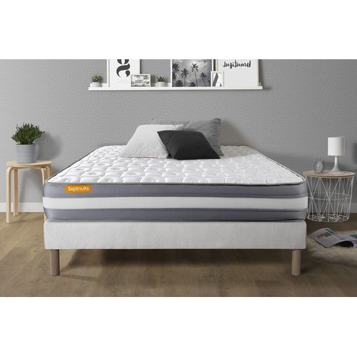 Matelas + Sommier 140x200 Memo Plus Memoire De Forme 3 Zones