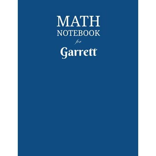 Math Notebook For Garrett: Composition School Book 1/2 Inch Squares 0.5