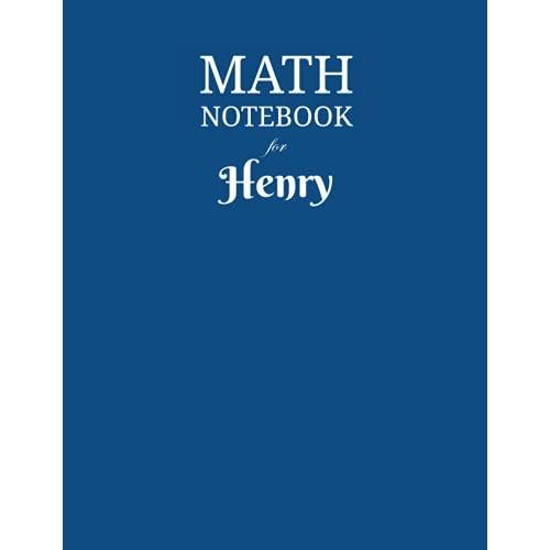 Math Notebook For Henry: Composition School Book 1/2 Inch Squares 0.5