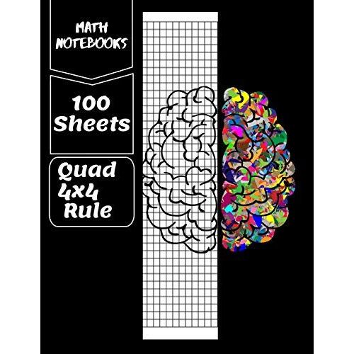 Math Notebooks Quad 4x4 Rule, 100 Sheets: Graph Paper Quad Ruled ...