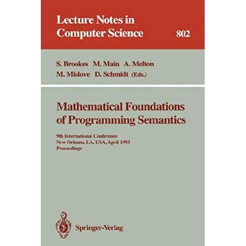 Mathematical Foundations Of Programming Semantics   de Collectif  Format Broch 