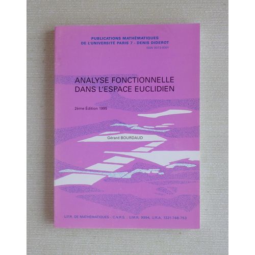 Mathmatiques - Analyse Fonctionnelle Dans L'espace Euclidien   de G. Bourdaud 