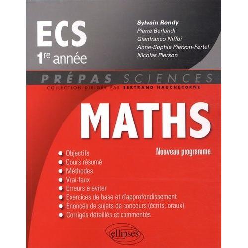 Mathmatiques Ecs - 1re Anne   de Rondy Sylvain  Format Broch 