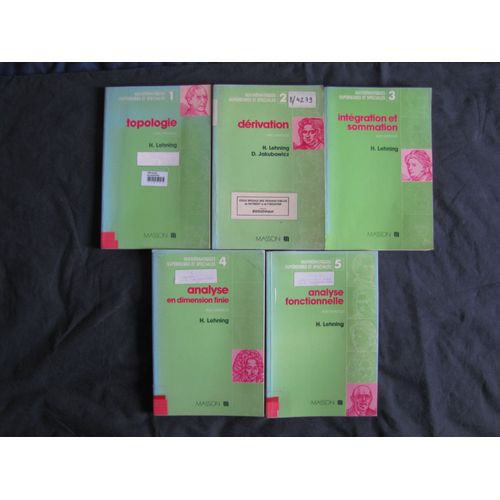 Mathmatiques Suprieures & Spciales Avec Exercices Herv Lehning Topologie Drivation Intgration Et Sommation Analyse En Dimension Finie Analyse Fonctionnelle Maths Mathmatique Math Sup Sp Masson   