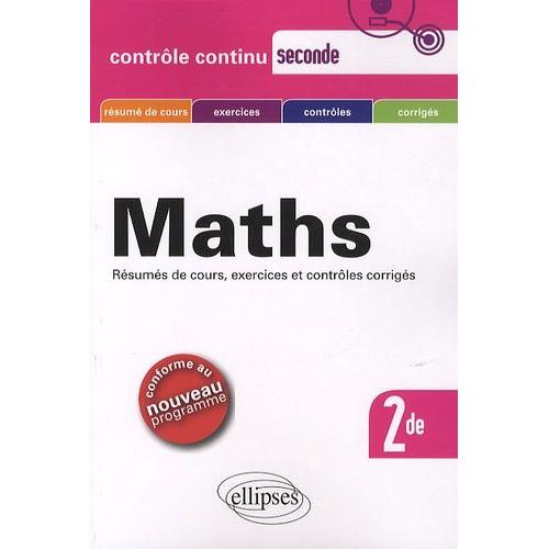 Maths 2de Nouveau Programme - Contrle Continu   de Cherruau Claudine  Format Broch 