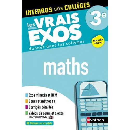 Maths 3e - Interros Des Collges - Les Vrais Exos - Des Centaines D'exercices Avec Corrigs Dtaills - Brevet 2026 - Epub  