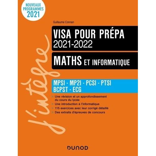 Maths Et Informatique - Mpsi - Mp2i - Pcsi - Ptsi - Bcpst - Ecs    Format Beau livre 